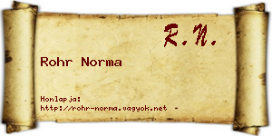 Rohr Norma névjegykártya
